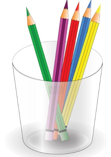 Colored Pencils and Pencil Vase Vector