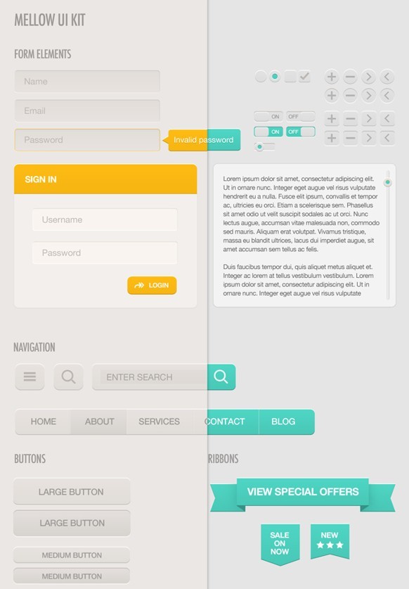Mellow Web UI Kit PSD