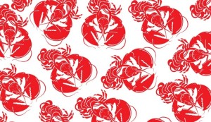 Vintage Red Crayfish Patterns