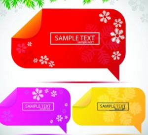 Lovely Christmas Speech Bubbles with Snowflake Backgrounds 02