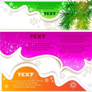 Lovely Christmas Speech Bubbles with Snowflake Backgrounds 03