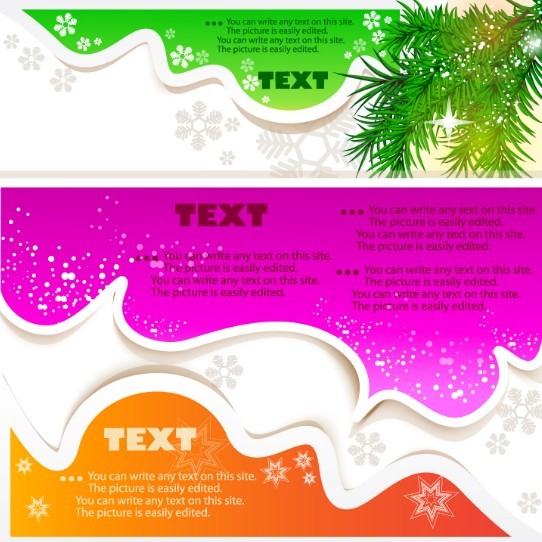 Lovely Christmas Speech Bubbles with Snowflake Backgrounds 03