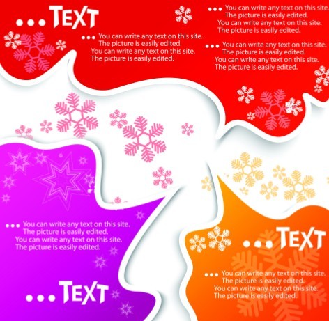 Lovely Christmas Speech Bubbles with Snowflake Backgrounds 04