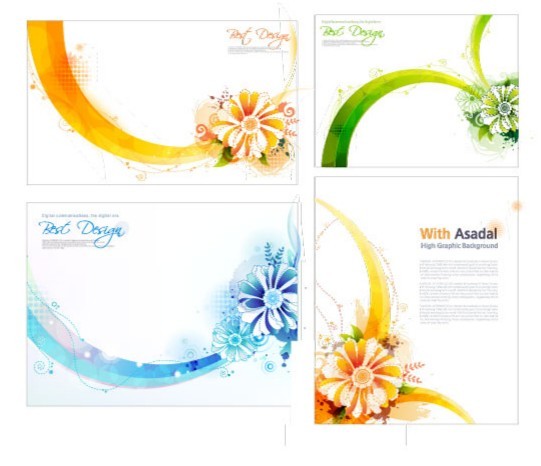 Set Of Vector Asadal Fresh Floral Background