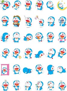 Set Of Vector Cartoon Doraemon Icons