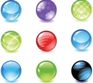 Set Of Vector Glossy Crystal Ball Icons