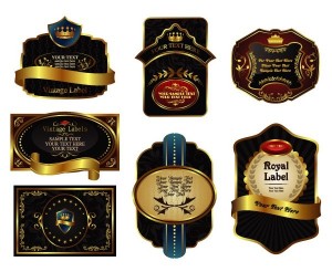 Set Of Vector Retro Royal Labels