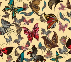 Vintage Butterfly Patterns Vector