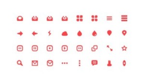 32 Red Web Icons Pack PSD