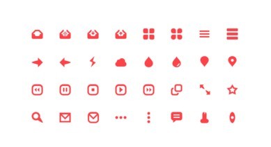 32 Red Web Icons Pack PSD