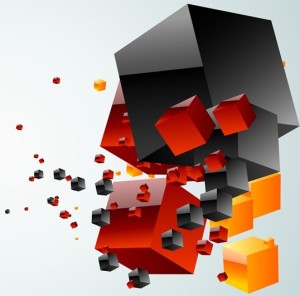 Abstract 3D Colored Boxes Background Vector 01