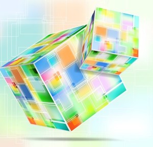 Abstract 3D Colored Boxes Background Vector 04