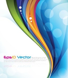 Vector Colorful Abstract Curves and Halos Background 02