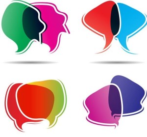 Abstract Colored Chat Bubbles Vector