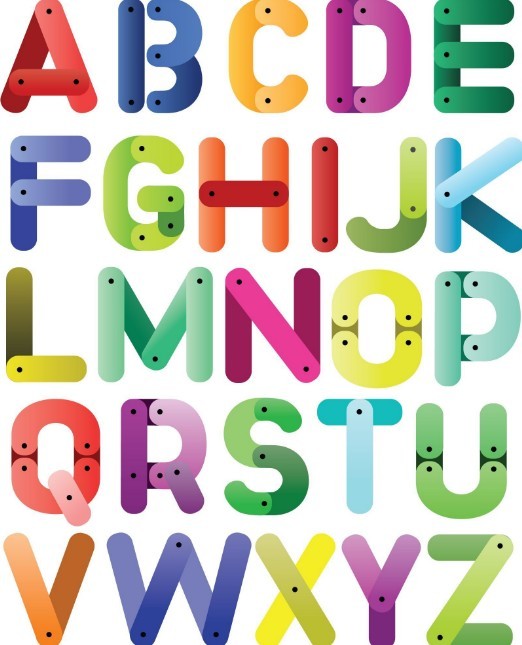 Free Colored Cartoon English Alphabet Vector Titanui