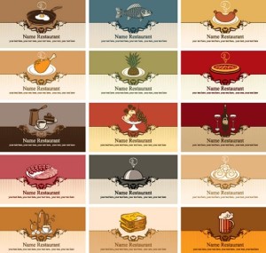 Set Of Vector Vintage Restaurant Card Designs 01