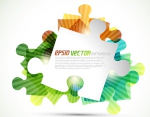 Bright Colorful Puzzles Background Vector 02