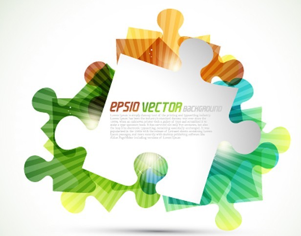 Bright Colorful Puzzles Background Vector 02