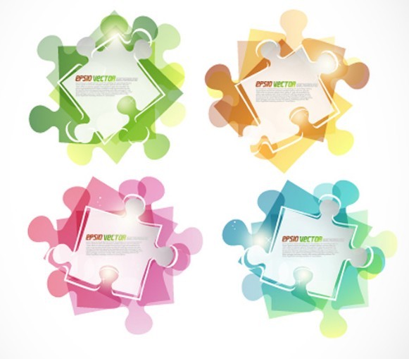 Bright Colorful Puzzles Background Vector 03