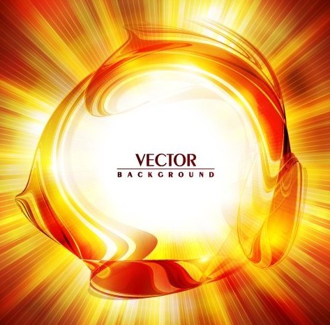 Bright Orange Abstract Shapes Vector 01