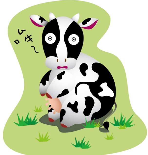 Cartoon Cute Cow Vector Illustration