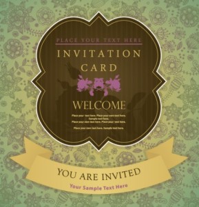 Elegant Invitation Card With Vintage Floral Background