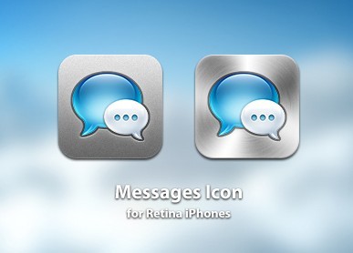 Metal Message Icons For iOS