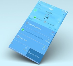 New iOS 7 Style Flat Reminder Interface PSD