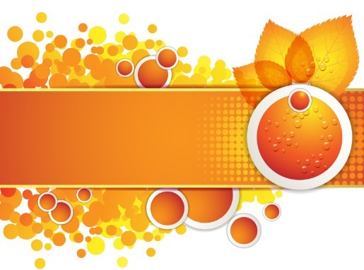 Orange Leaf and Butterfly Vector Frame 04