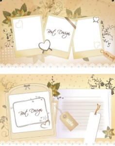 Set Of Clean Photo Frames and Letter Paper Vector