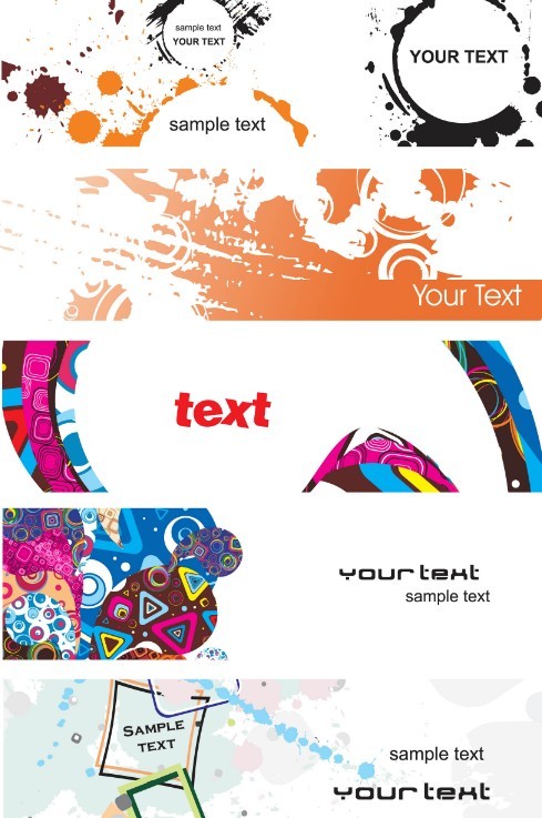 Set Of Vector Fashion Doodle Banners