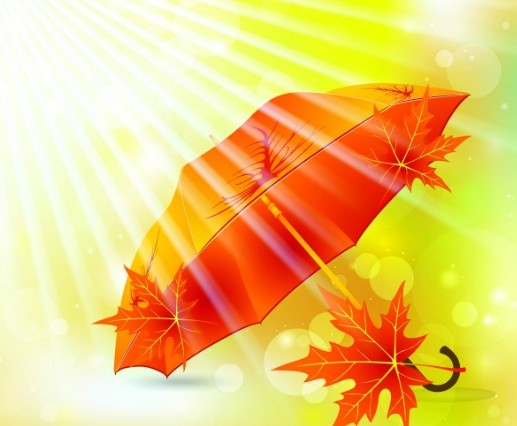 Warm Autumn Leaf Background Vector 01