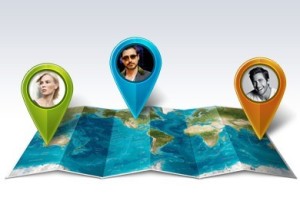World Map and Pointers PSD