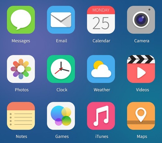 12 Flat iOS 7 Style App Icons