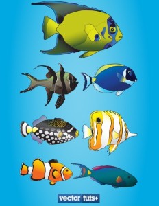 7 Vector Illustrations of Tropical Fishes