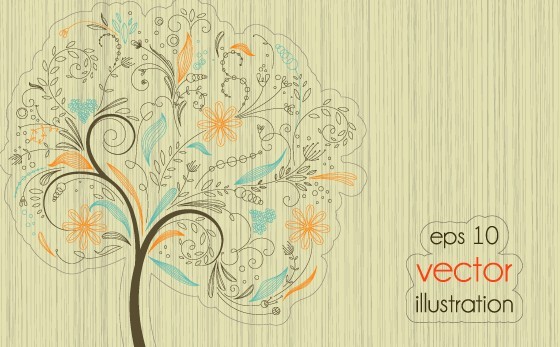 Clean Abstract Tree Vector Illustration 01