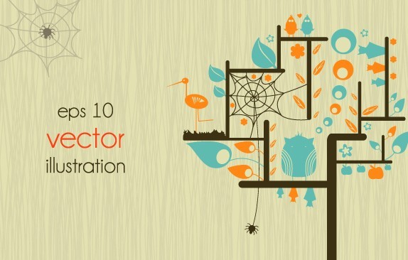 Clean Abstract Tree Vector Illustration 02