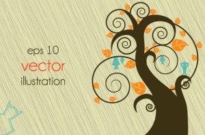 Clean Abstract Tree Vector Illustration 03