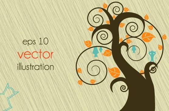 Clean Abstract Tree Vector Illustration 03