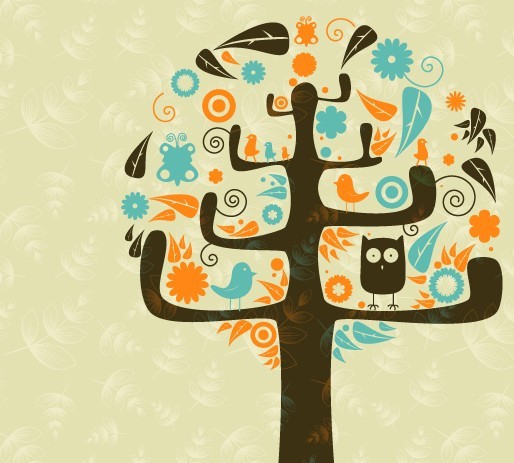 Clean Abstract Tree Vector Illustration 05