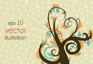 Clean Abstract Tree Vector Illustration 06