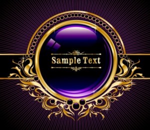 Elegant Crystal Ornament With Floral Background Vector 02