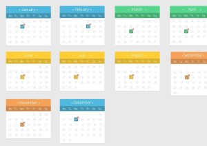 Flat Full Calendar Design PSD