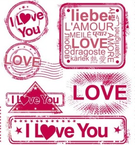 Pink I Love You Seals Vector