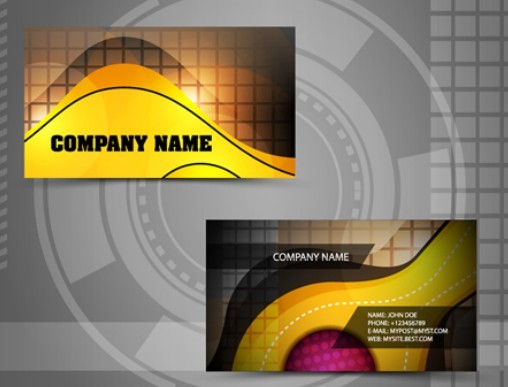 Bright HI-Tech Business Card Templates Vector 01
