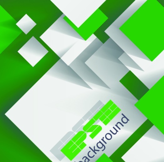 Green and White Abstract Squares Background Vector