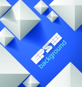 White 3D Cubes With Blue Background Vector