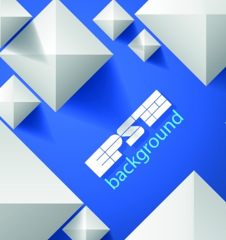 White 3D Cubes With Blue Background Vector