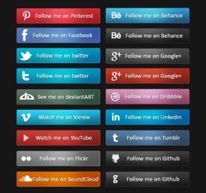 20+ Sleek Social Media Follow Buttons