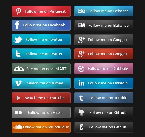 20+ Sleek Social Media Follow Buttons